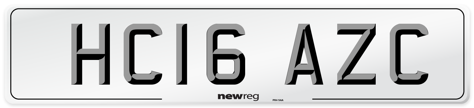 HC16 AZC Number Plate from New Reg